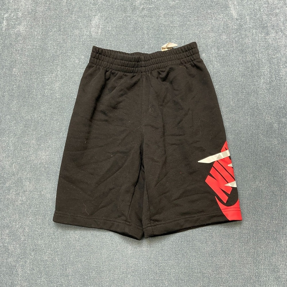 3Brand Nike Sweat Short Boys Small Petite Black Elastic Waist Logo Sportswear